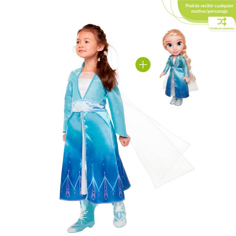 DISNEY - Frozen 2 muñeca aventurera + Disfraz Figura Aleatoria