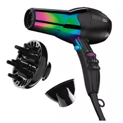 CONAIR - Secador de cabello Conair Rainbow Pro 490, secador de pelo con concentrador y difusor de aire. Función Ion Choice