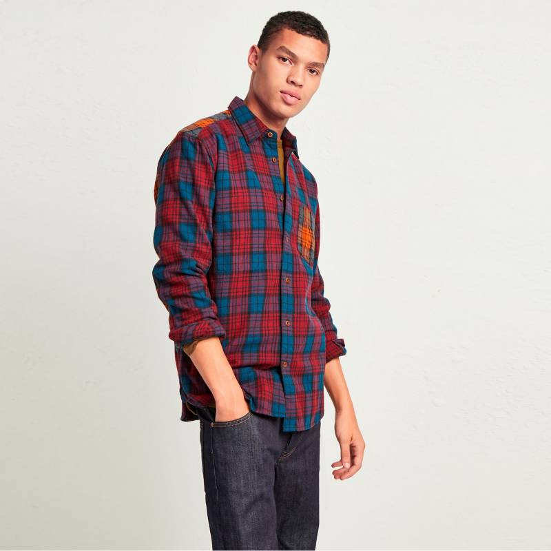 FRENCH CONNECTION - Camisa Flannel Tartan Roja