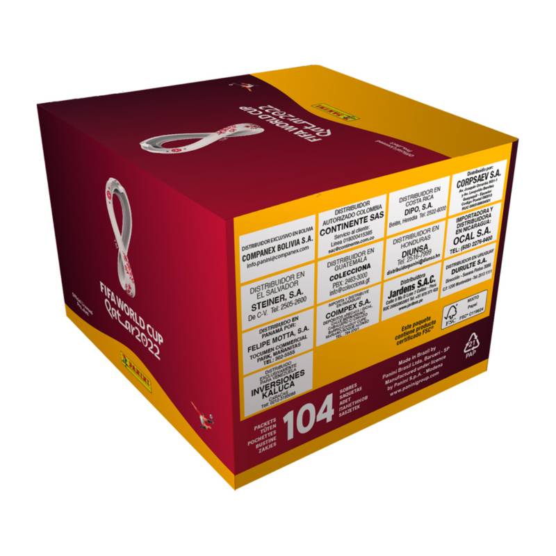Panini - Caja de laminas Panini X 104 sobres Qatar 2022