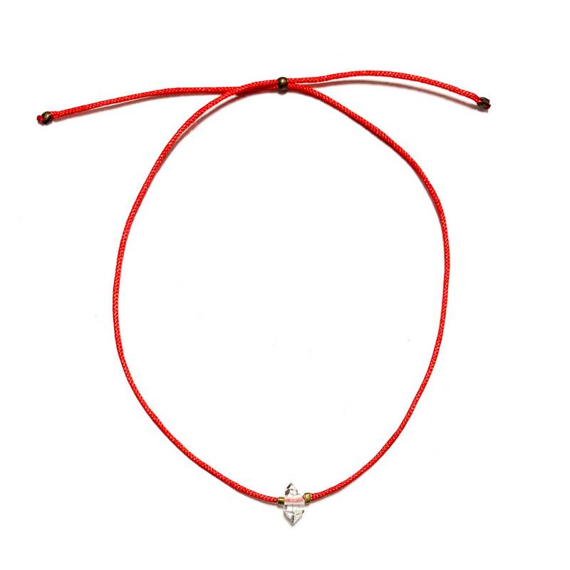 2 Pulseras Hilo - Pulsera hilo rojo del destino con corazón Dorado