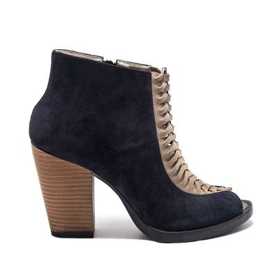 Botin Azul Con Beige Modelo Romina Viola