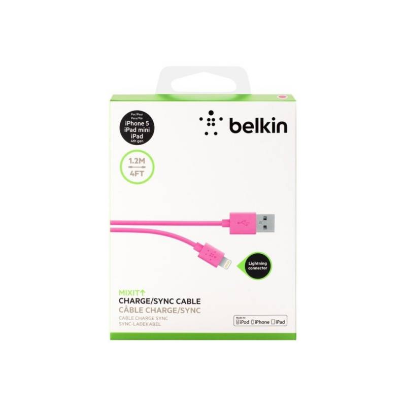 BELKIN - Cable Belkin light ning Rosado 1.2 m