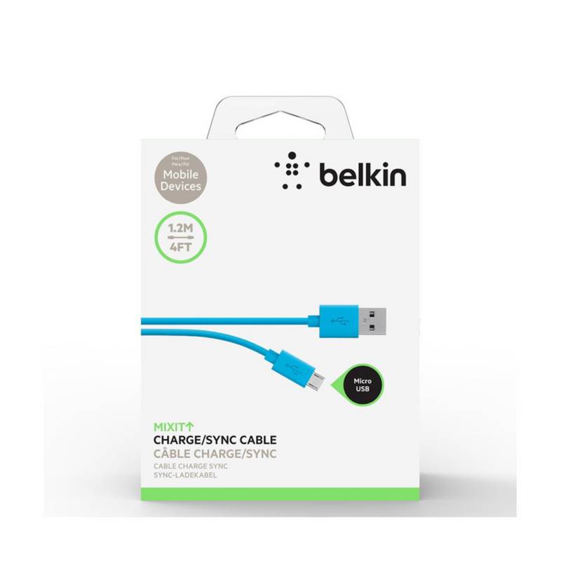BELKIN - Cable Belkin USB - Micro USB1.2 mt Azul 