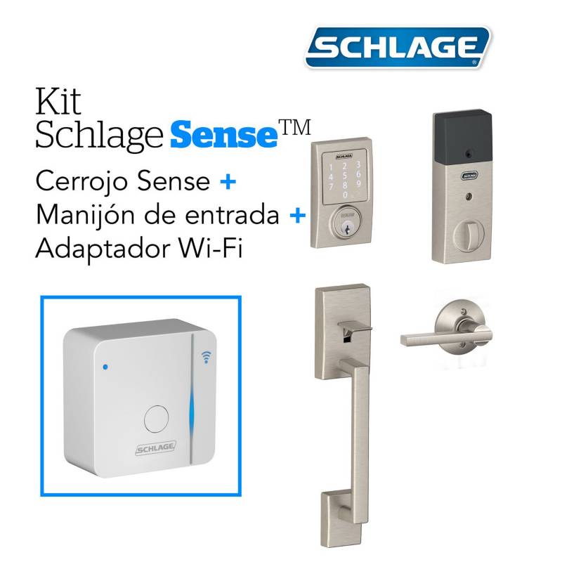 Schlage - Kit sense century satin+wifi+manijon schlage