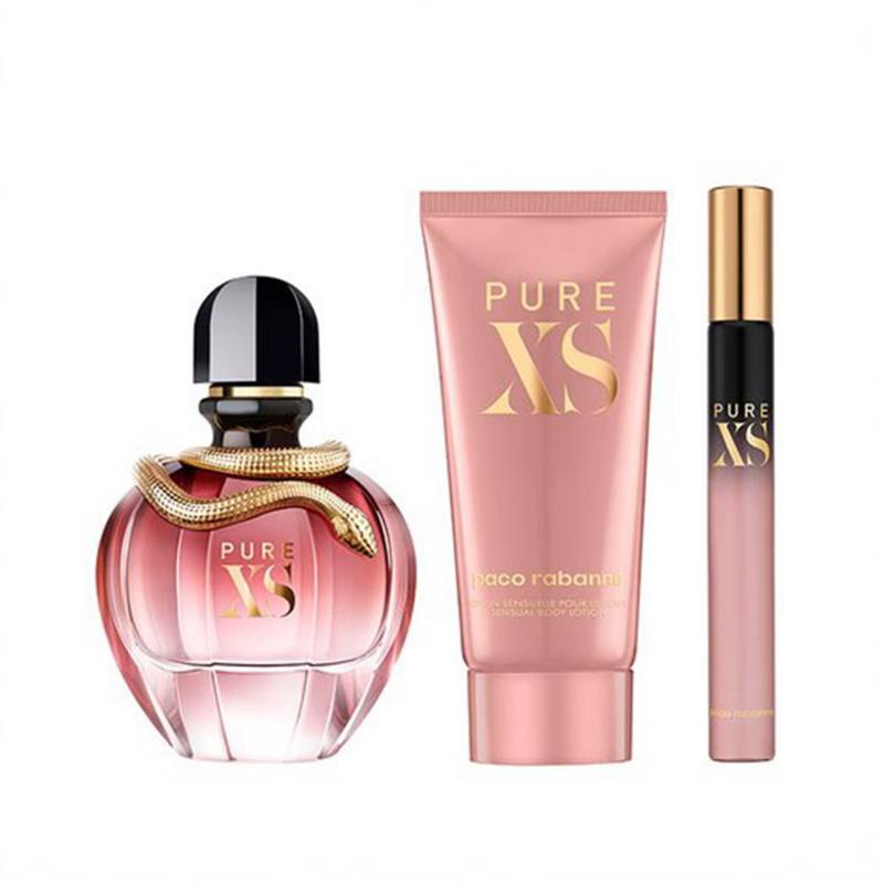 Paco Rabanne - Set Perfume Pure Xs  Paco Rabanne Incluye: Perfume Pure Xs 80 ml EDP + Body Lotion 100 ml + Travel Spray 10 ml