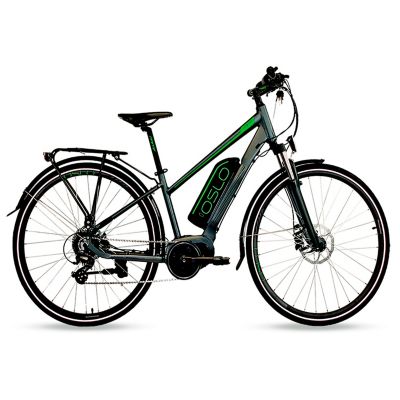 Bicicleta Eléctrica Gw Oslo 26 Pulgadas Gris Verde Neon