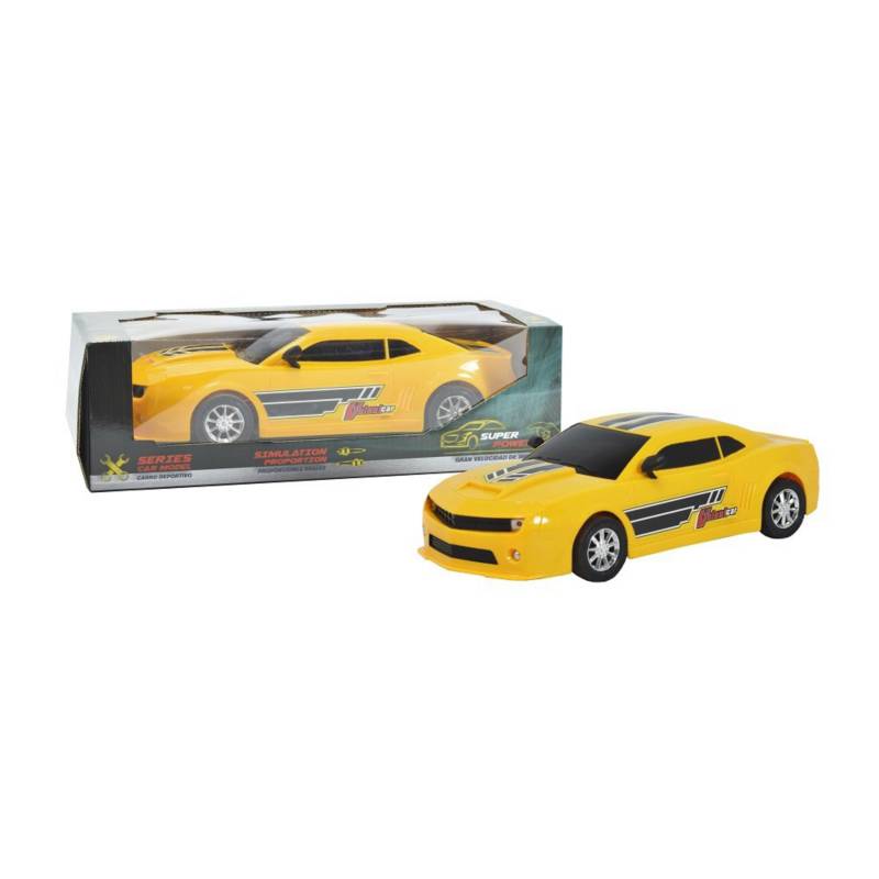  - Carro deportivo de fricción amarillo con luces