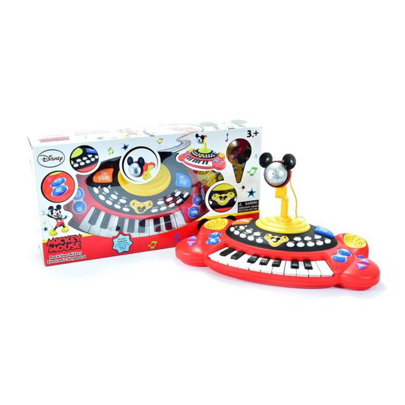 WINFUN - Centro musical pequeño teclado y micrófono Mickey