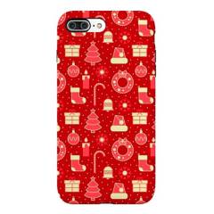 Estuche Compatible Iphone 8 Plus Navidad en Rojo