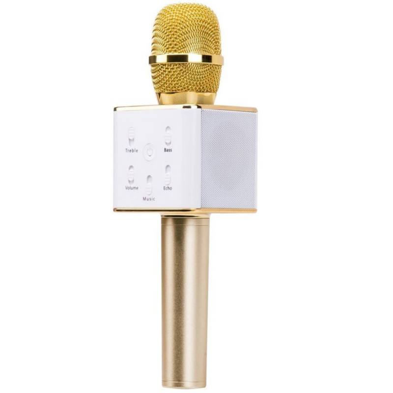 GENERICO - Micrófono inalambrico karaoke bluetooth q7 dorado