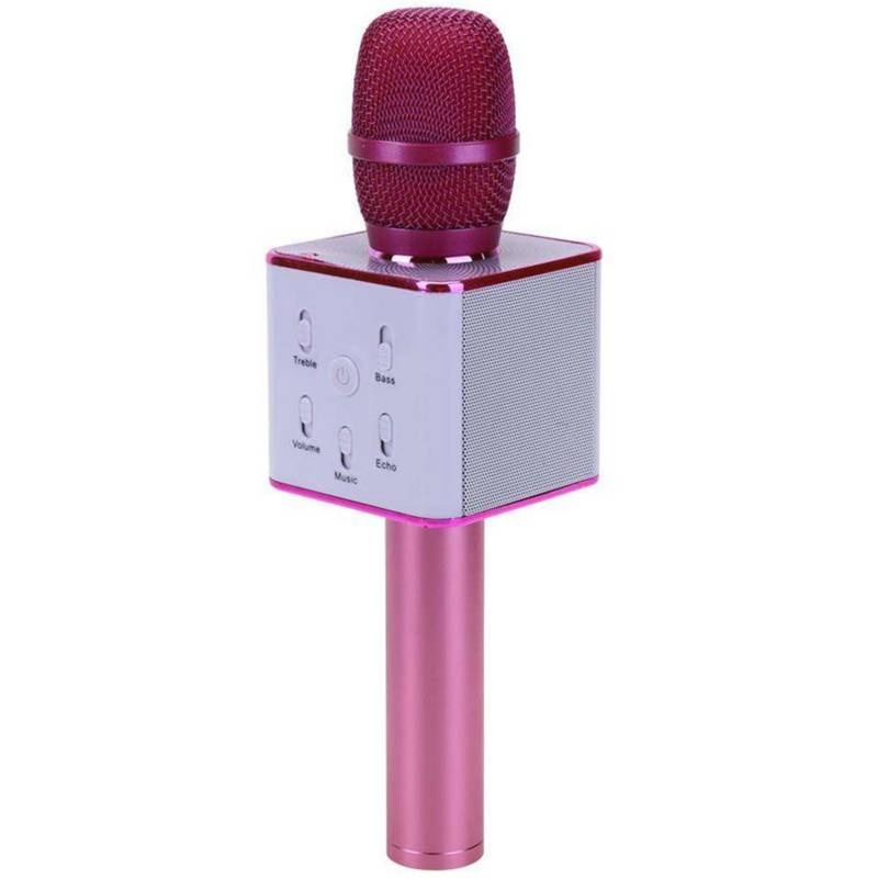 GENERICO - Micrófono inalambrico karaoke bluetooth q7 rosa m