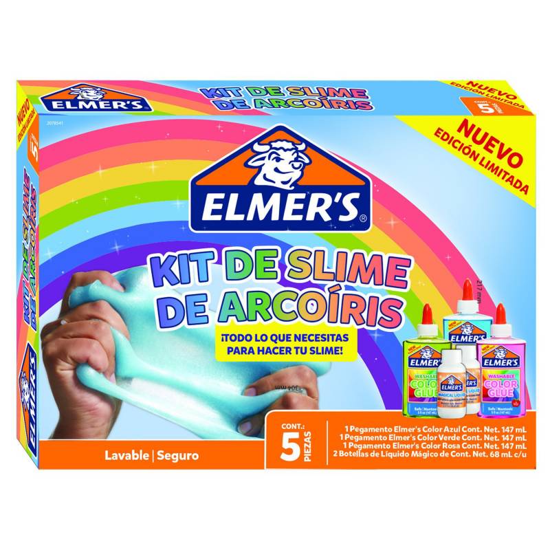 ELMERS - Kit de slime arcoíris kits de regalo niños niñas