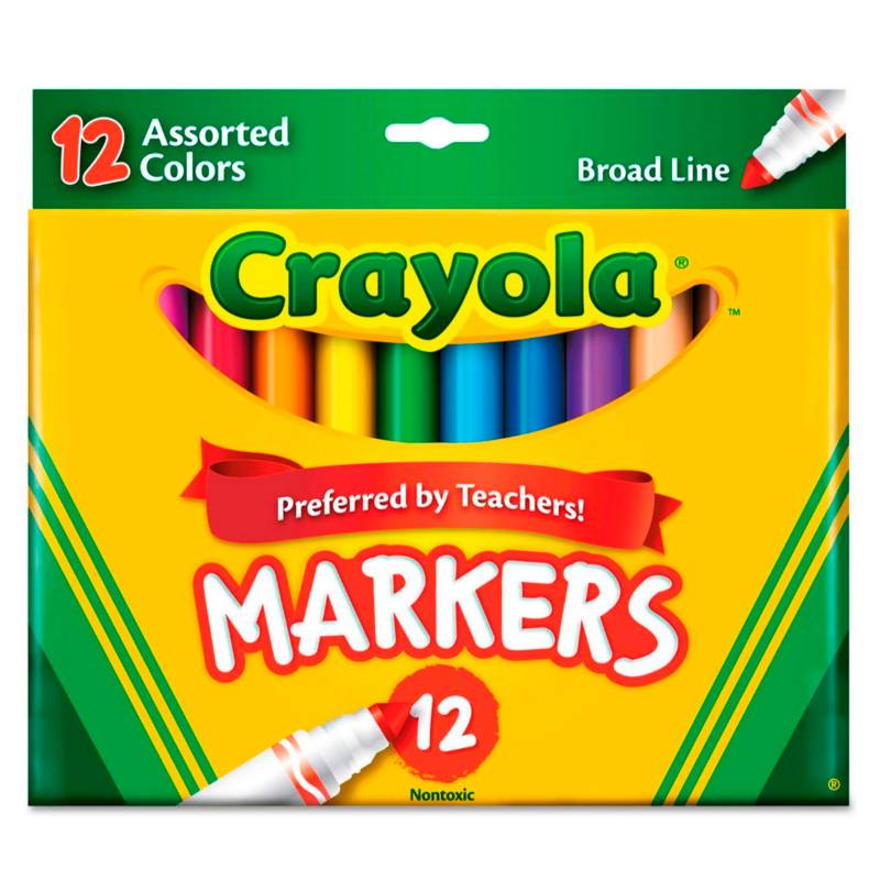 Crayola - Marcador Línea Gruesa x12 Surtido
