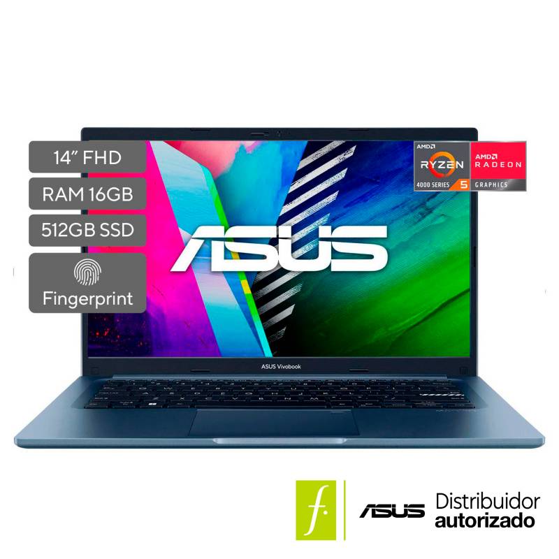 ASUS - Portátil Asus Vivobook 14 | AMD Ryzen 5 | 16GB RAM | 512GB SSD Almacentamiento | Windows 11 | 14 pulgadas | M1402IA | Computador Portátil