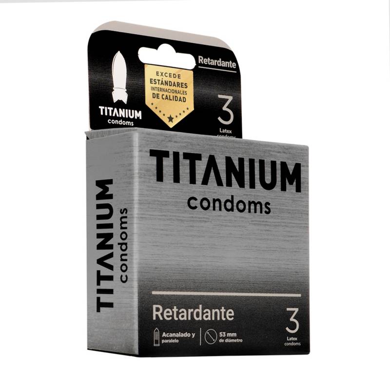 Titanium - Condones Titanium Retardante x3