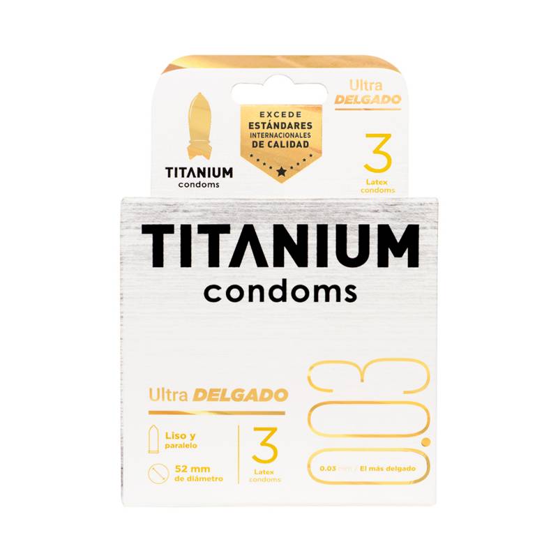TITANIUM - Condones Titanium Ultra Delgado x3