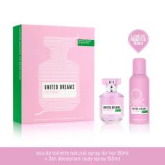 BENETTON - Set de Perfume Mujer Benetton United Dreams Love Yourself 80 ml EDT + Desodorante 150 ml