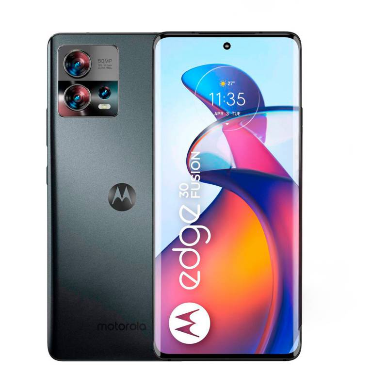 MOTOROLA - Celular Motorola Edge 30 Fusion 256GB 12GB RAM Negro + Snapdragon 888+| cámara posterior 50MP| cámara frontal 32MP| pantalla 6,5"