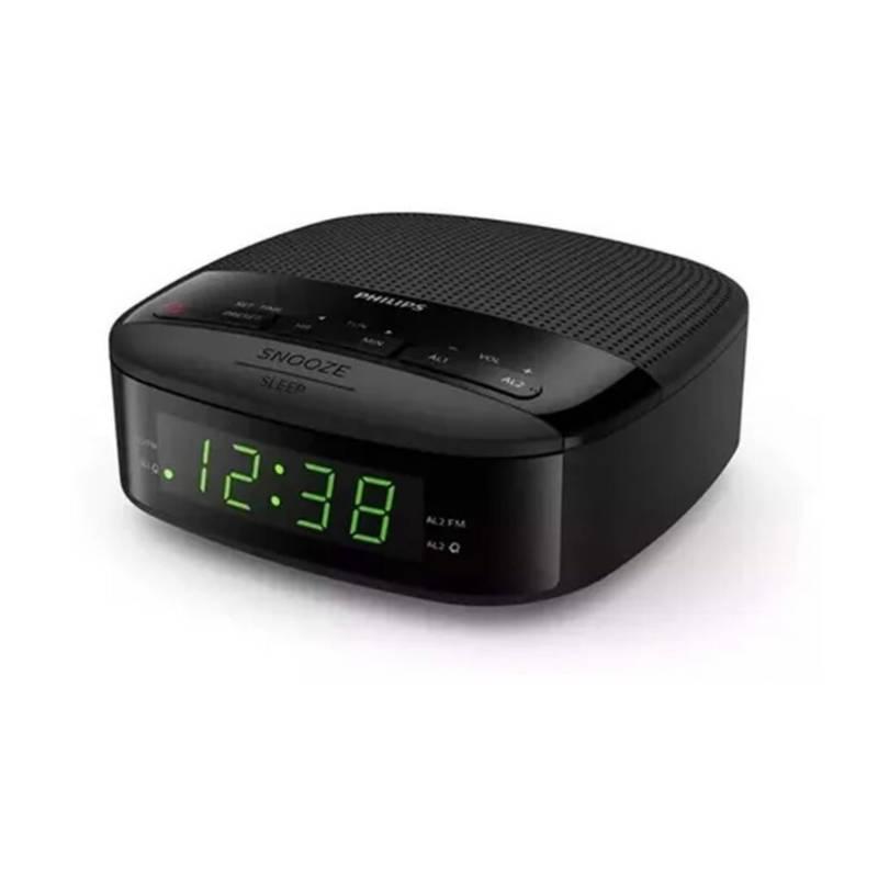 PHILIPS - Reloj Radio Despertador Doble Alarma Philips