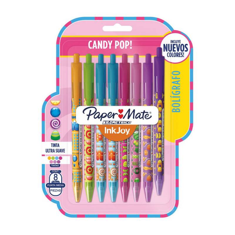 PAPER MATE - Esfero retráctil kilométrico Candy pop