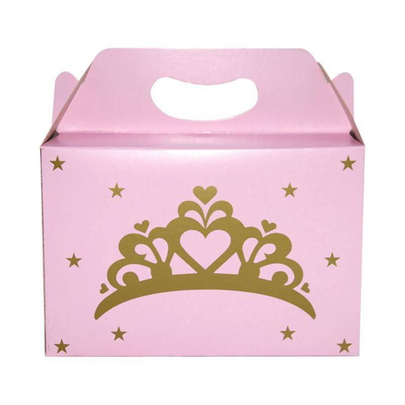 Mi fiesta - Caja de cartón princesas dorado por 1 unidad