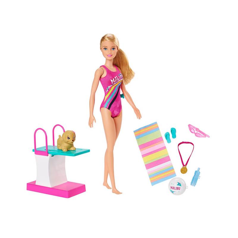 Barbie - Barbie Nadadora con Accesorios