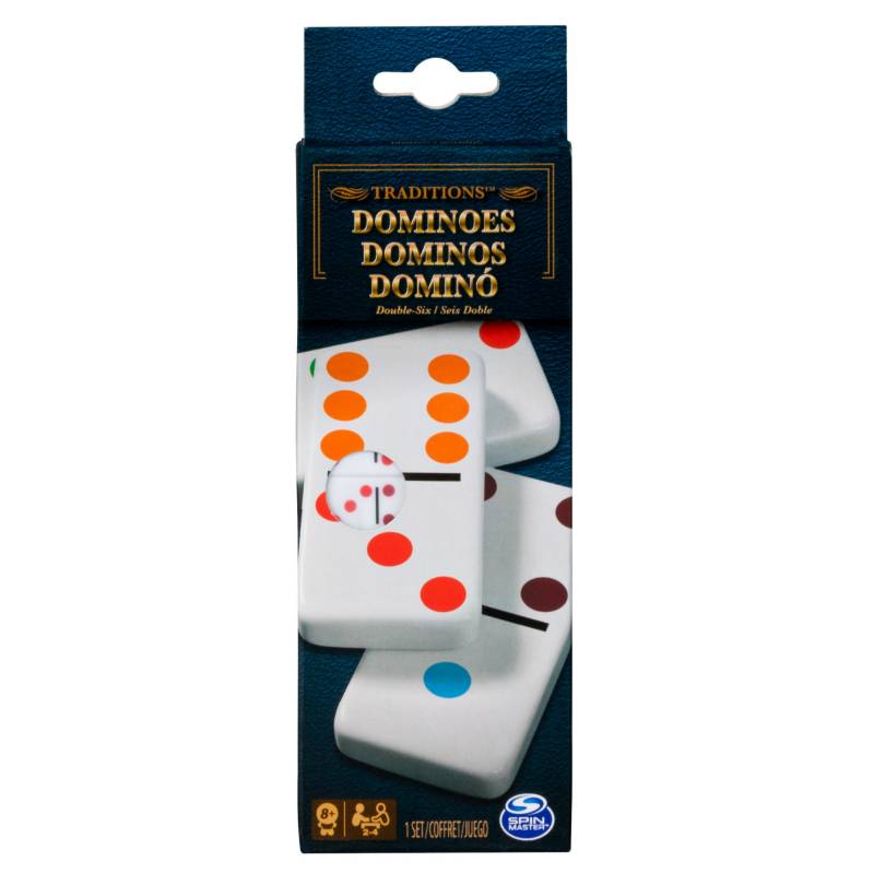 Spin Master - Set Domino Doble Portable Seis Cardinal