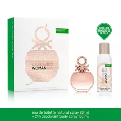 BENETTON - Set de Perfume Mujer Benetton Colors Rose 80 ml EDT + Desodorante 150 ml