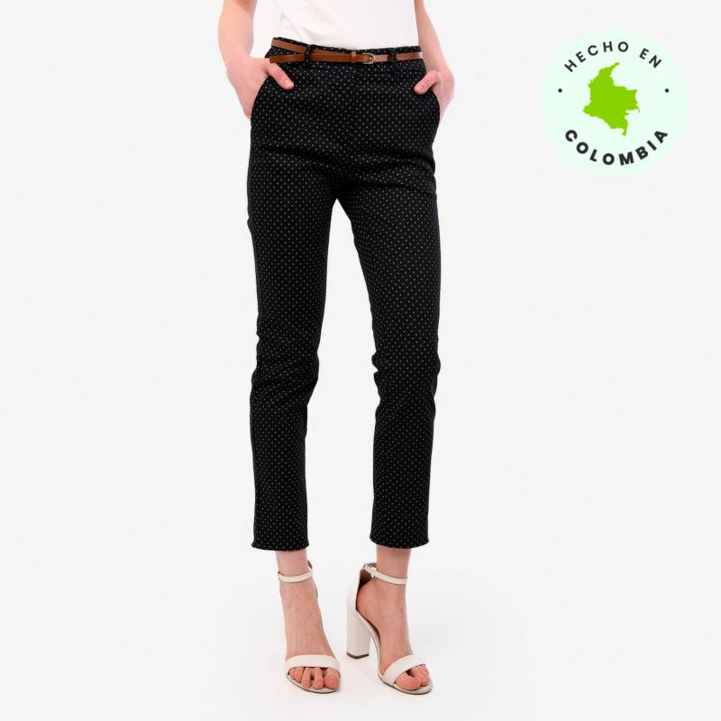 BASEMENT - Pantalón Skinny para Mujer Tiro medio de Algodón Basement