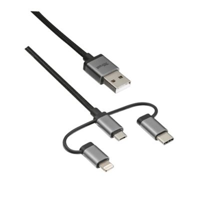 Cable De Carga Trust 3 En 1 Micro-Usb, Usb-C, Ligh 22693