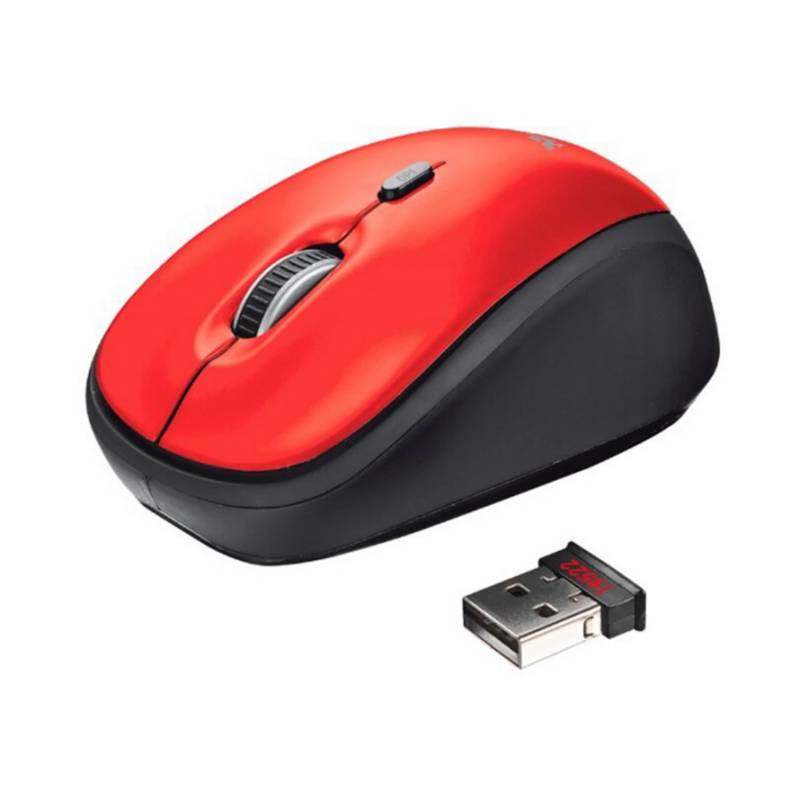 TRUST - Mouse inalámbrico USB trust yvi rojo