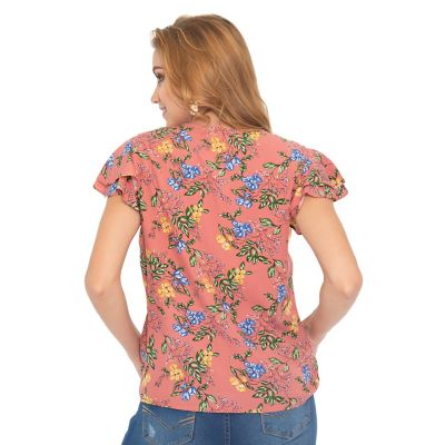 Blusa Manga 3/4 Campaña Ramas Y Flores Vamos Na1258-1