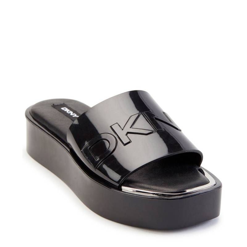 Sandalias para Mujer planas con plataforma. Chanclas DKNY negras de moda  para mujer DKNY