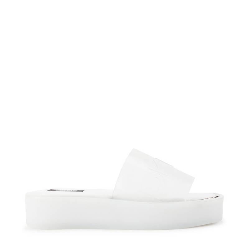 Sandalias para Mujer planas con plataforma. Chanclas DKNY blancas