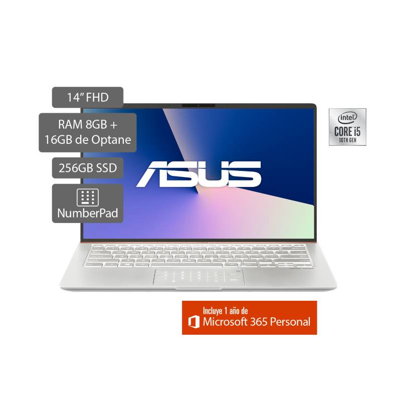 ASUS - Portátil Asus Zenbook UX433FAC Corei5 8GB 256 SSD + 16GB Opt