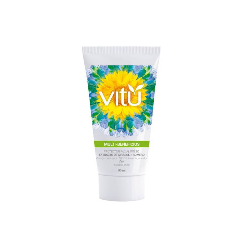 VITU - Protector solar facial vitú spf 50 con extracto de