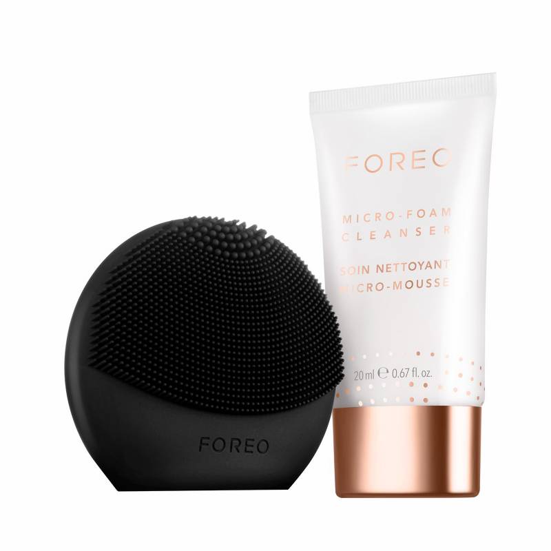 FOREO - Fit Set Luna Play Plus Midnight+ Jabon Facial+ Termo Fit Bottle + Muestra Serum Foreo