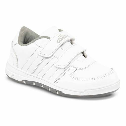 Zapato Los Gomosos Bob Velcro Blanco Gris Para Niñ