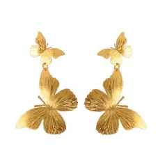 BLUMART FUSION - Arete Blumart  largo mariposas Renacer doradas