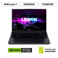 LENOVO - Portátil Gamer Lenovo Legion 5 | GeForce RTX 3060 | AMD Ryzen 7 | 16GB RAM | 512GB SSD Almacenamiento | Windows 11 | Pantalla de 15.6 pulgadas | L5 | Computador Portátil + Game Pass
