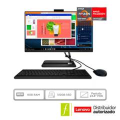 Computador Lenovo IdeaCentre 3 Todo en Uno | AMD Ryzen 7 | 8GB de RAM | 512GB SSD de Almacenamiento | Windows 11 | Pantalla de 23.8 pulgadas | IC AIO 3 | All In One