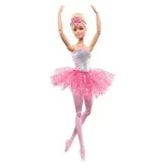 BARBIE - Barbie Fantasía Muñeca Bailarina Luces Brillantes Tutú Rosa