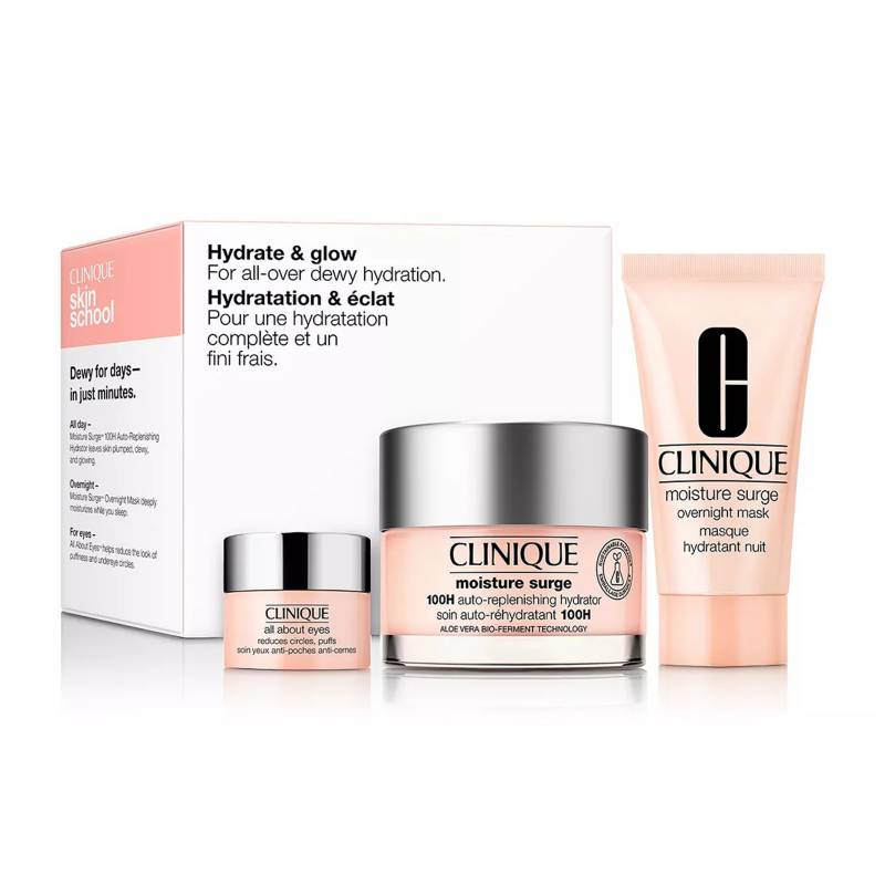 CLINIQUE - Set de tratamiento facial Hydrate & Glow Skincare Clinique 3 productos