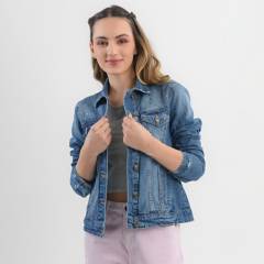 SYBILLA - Chaqueta de jean para Mujer de Algodón Con botones Sybilla
