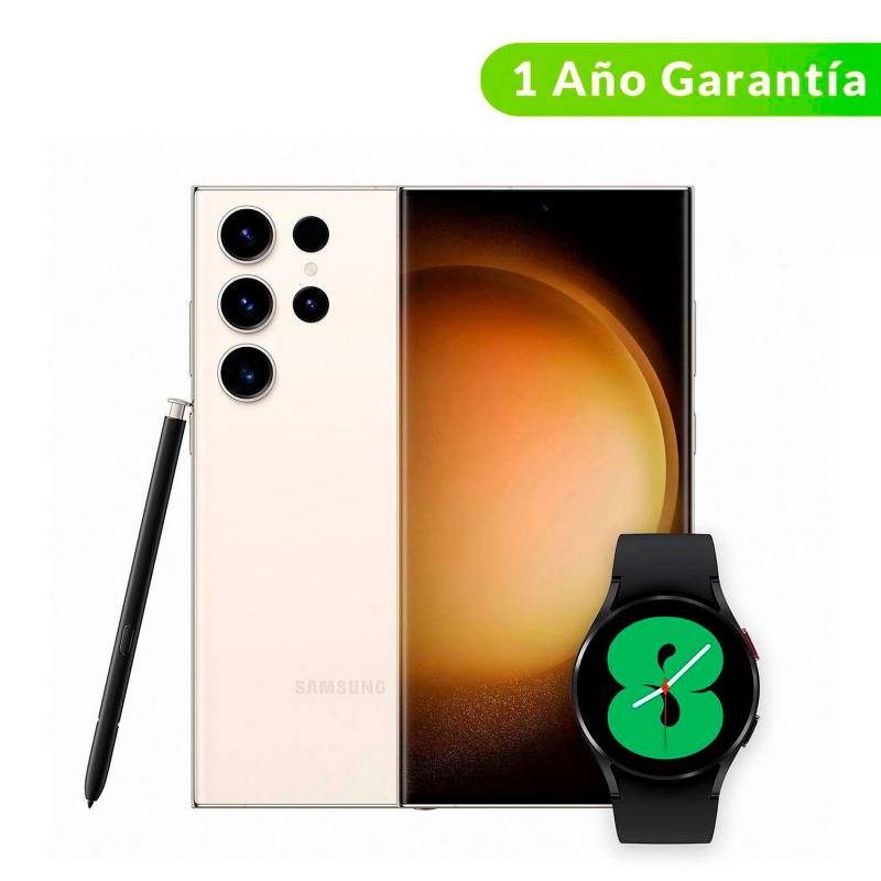 SAMSUNG - Celular Samsung Galaxy S23 Ultra 5G | Incluye Reloj Inteligente Smart Watch 4 y Lapiz S Pen | 256GB | 12GB RAM | Snapdragon 8 Gen 2