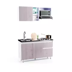 BERTOLINI - Cocina Integral Moderna Rosy en MDP 150 cm Color Ceniza (No Incluye Mesón) - Mueble
