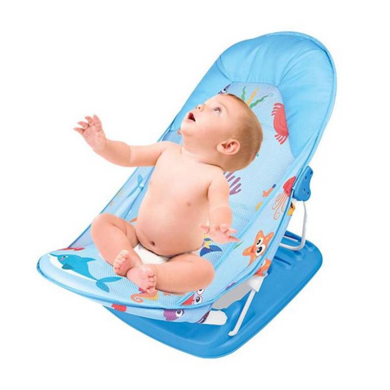 Silla de Baño para Bebés Summer Infant Deluxe Estampado Verde y Azul