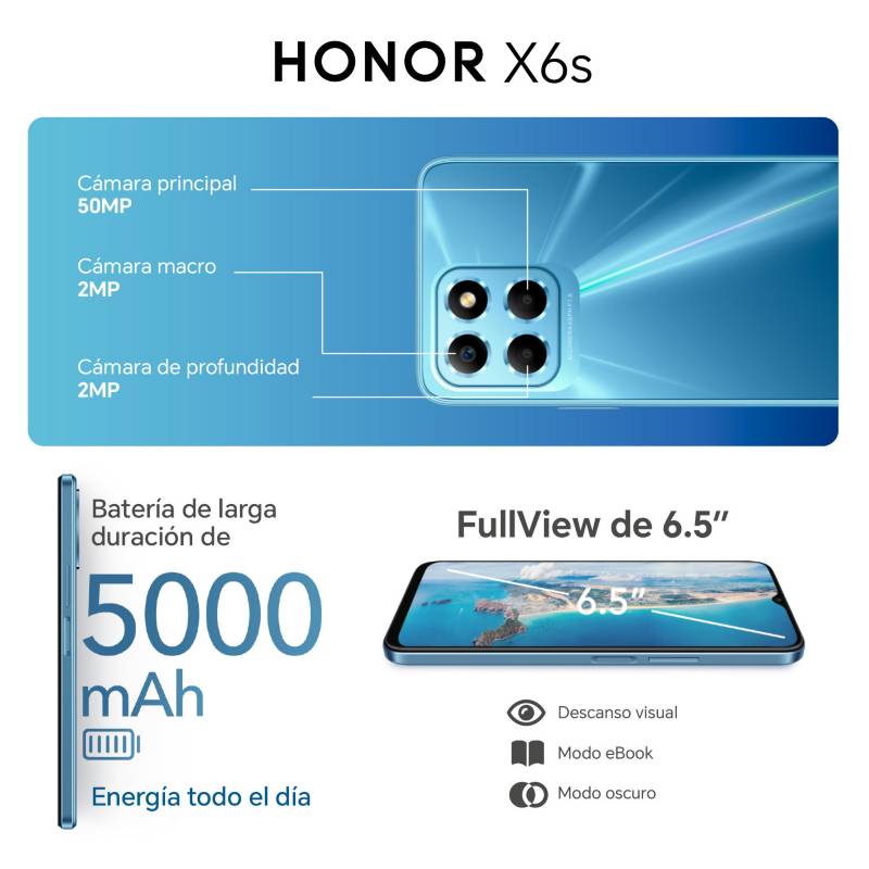 Celular Honor X6S 4+128GB. Al mejor precio en el Paraguay