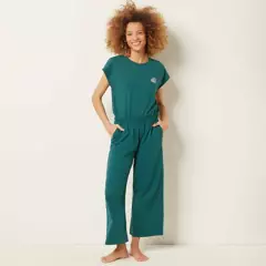 ETAM - Pantalón de Pijama para Mujer Larga de Algodón ETAM